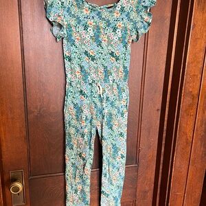 Tea Collection Floral Kids One Piece Jumpsuit, size 7